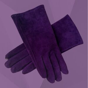 VTG Dents Purple Suede Gloves Size L